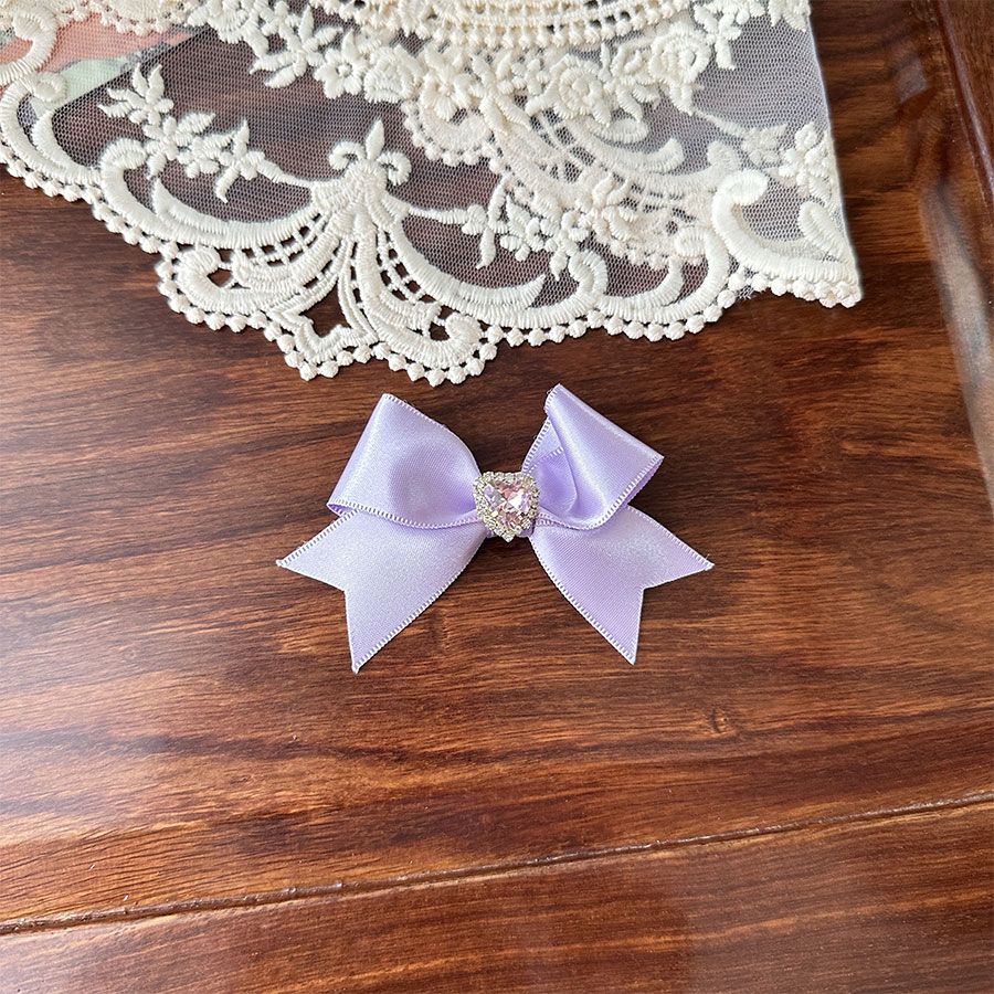 Handmade - Crystal Heart Swallowtail - Bow Hair Accessory - detail view 4