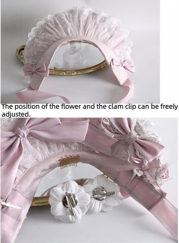 Xiaogui - Sweet Lolita Lace Headdress - Detachable Flower Headwear