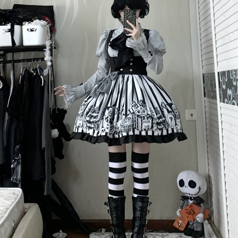 Doll and Bear - Strange Christmas - Long-Sleeve Gothic Lolita JSK Set - product detail 9