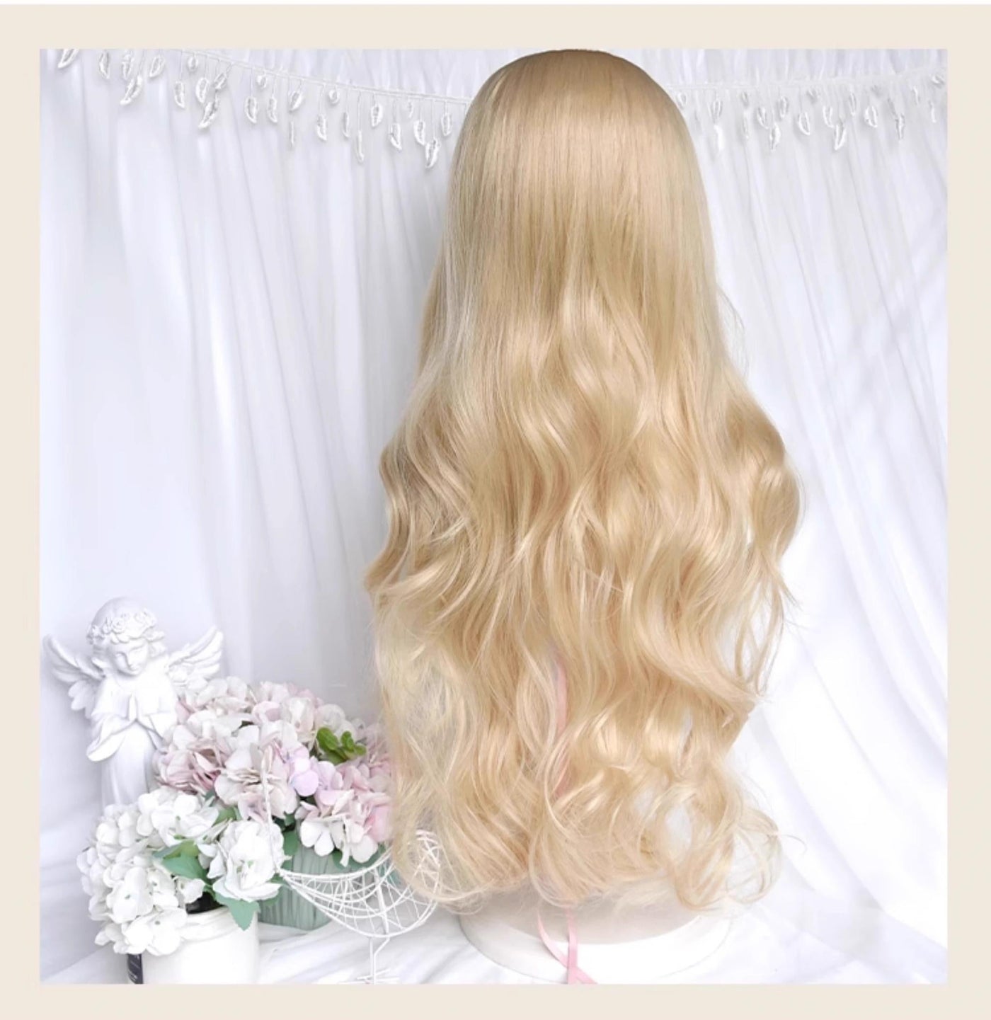 Sinwavy - Elegant Lolita Platinum Wig Long - Curly Layered Wig Wig