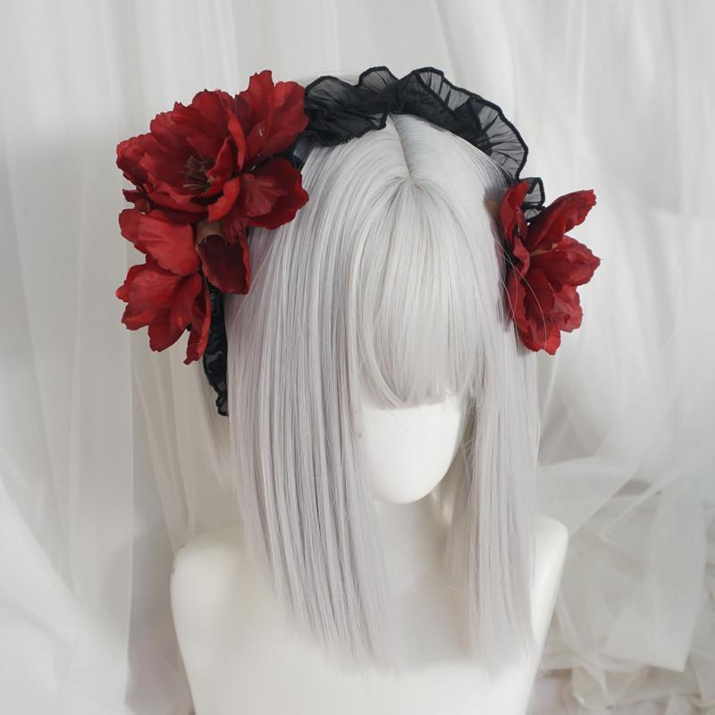 Vintage Elegant Lolita Flower Lolita Headwear Hairband Sweet Cool Gothic Dark Girl Ancient Style Hair Accessories - Lolita Fetch