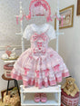 Pink jsk Suspender Skirt+Pink bnt Hat / S