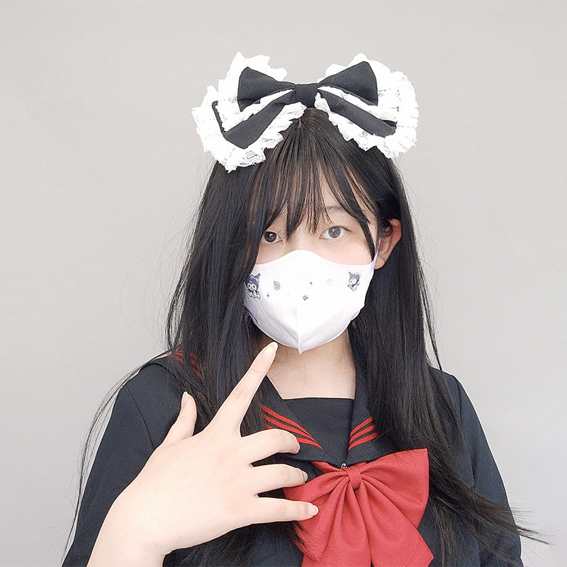 Handmade Small Hairpin Accessories Hair Ornament Bow Lolita Japanese Style Girl Hair Accessories Lace Edge Lolita Headband