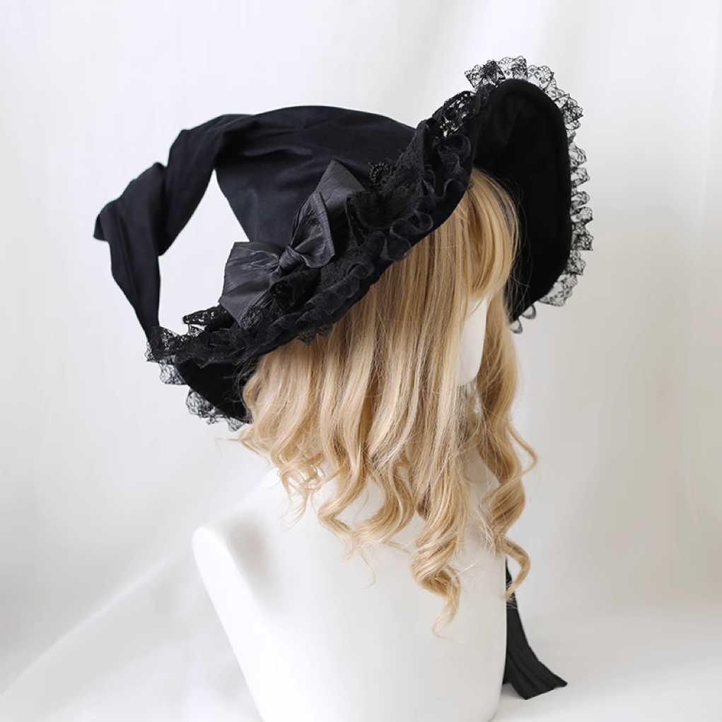 Xiaogui - Halloween Gothic Lolita Witch Hat - Bow Velvet BNT Headwear