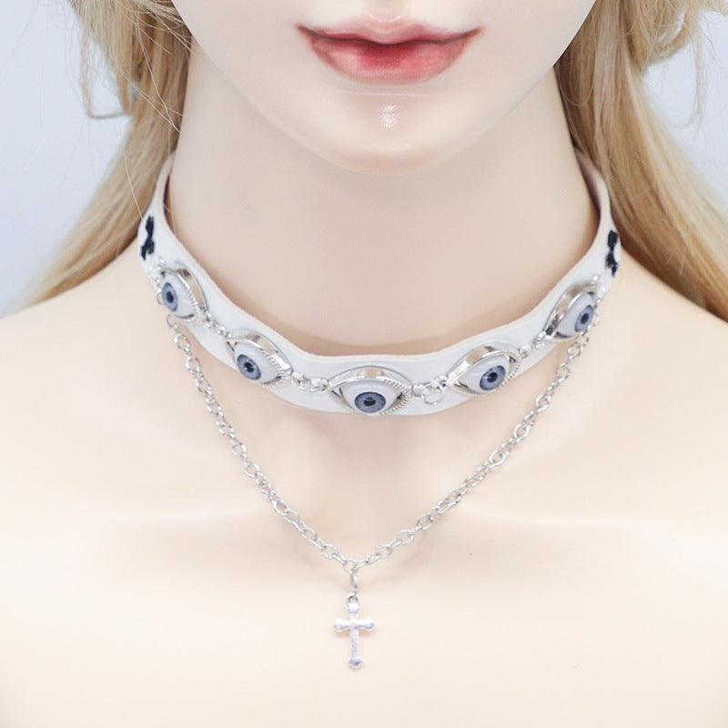Original Design Handmade Niche Cthulhu Style Eyeball Demon Eye Dark Personality Choker - Lolita Fetch