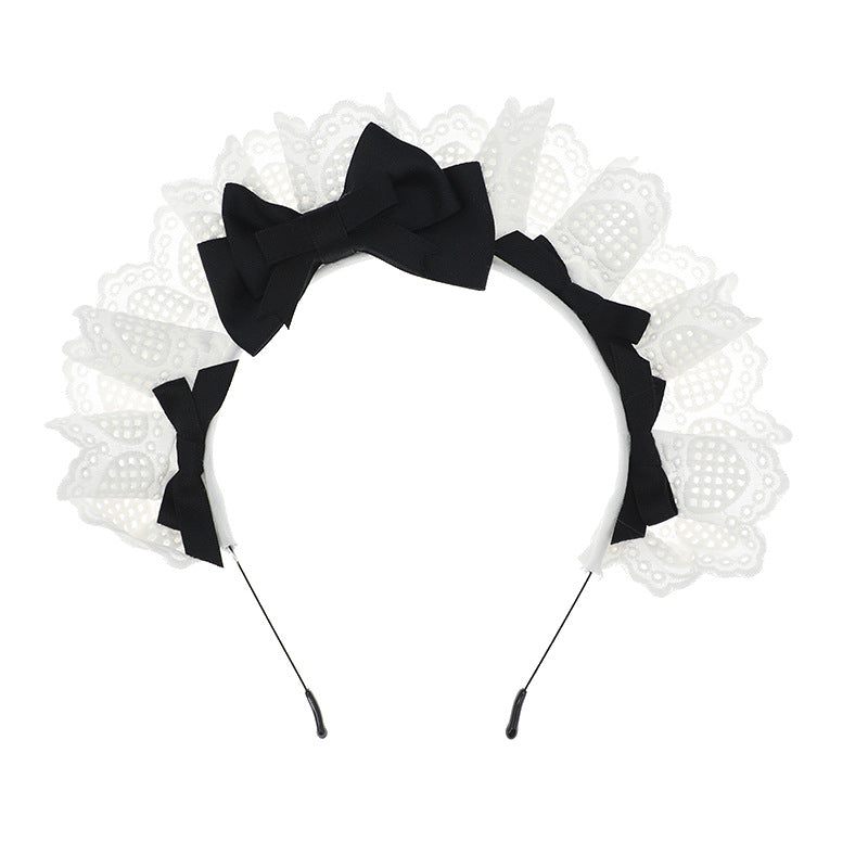 Japanese Style Cute Lace Bow Decoration Lolita Maid Headwear Props Comic Exhibition Accessories Hair Accessories Hairband - Lolita Fetch