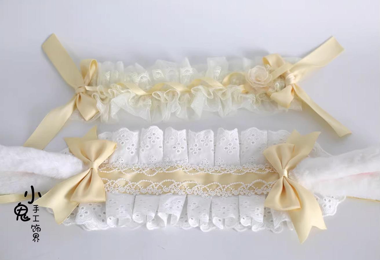 Xiaogui - Lace Lolita Hairband - 2-in1 Bunny Ear Hairband Headwear