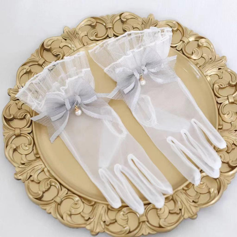 Xiaogui - Elegant Lolita Bow Gloves Retro - Lolita Lace Glove Hand Accessory