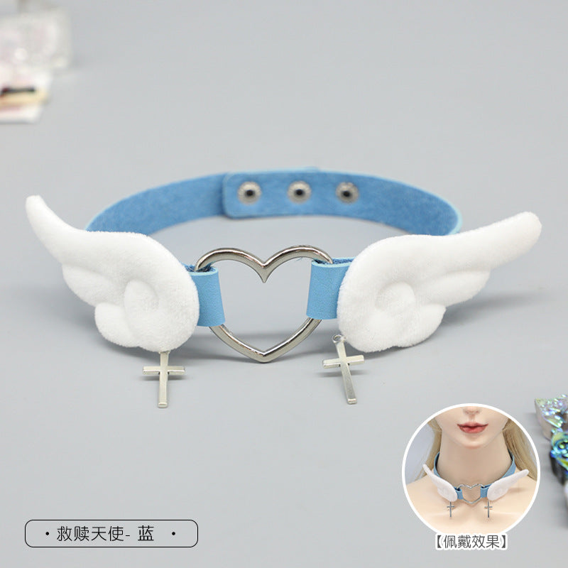 Original Redemption Watercolor Angel Leg Ring & Choker - Y2K Punk Hot Girl - Lolita Fetch