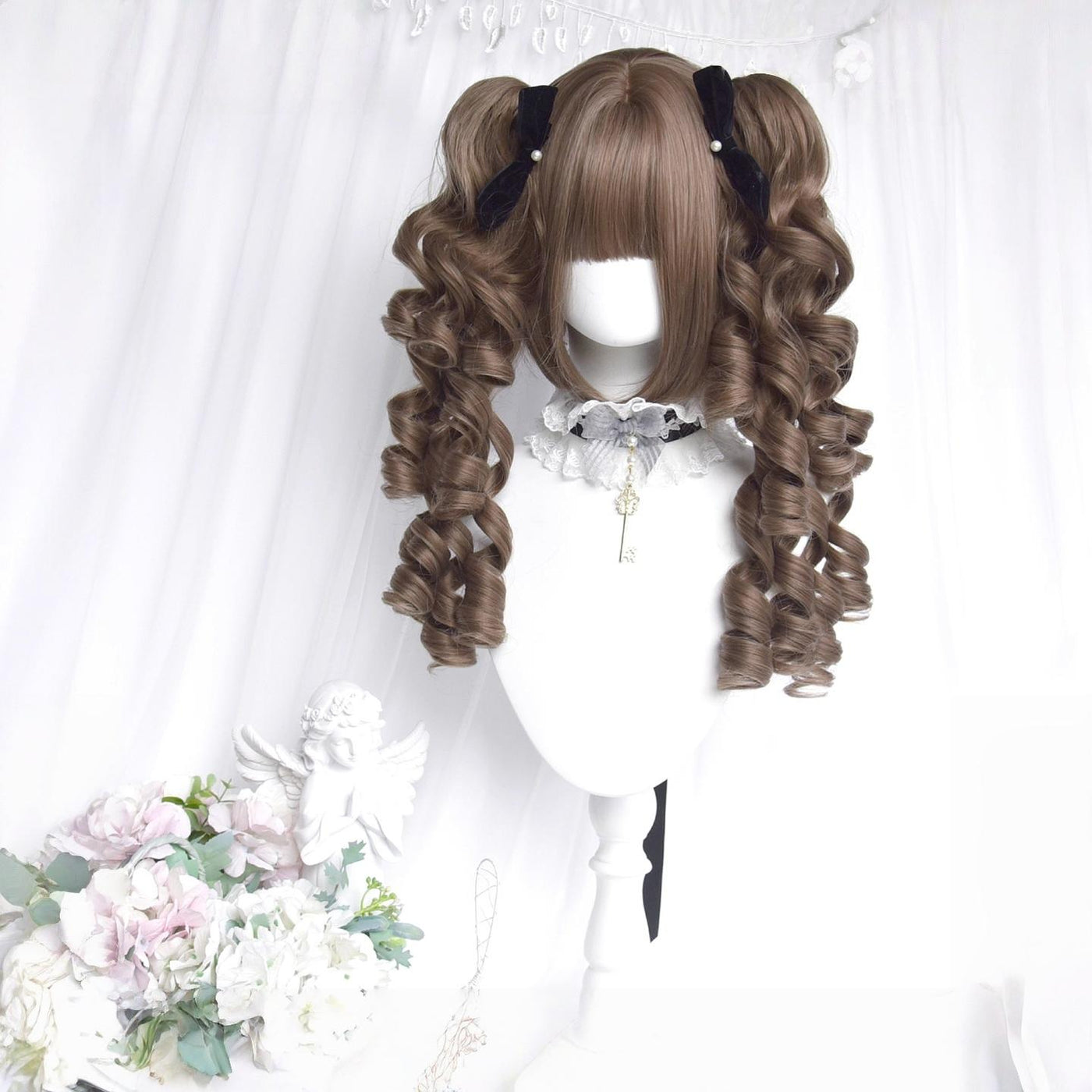 Sinwavy - Doll Like Lolita Wig - Detachable Curl Ponytails Wig
