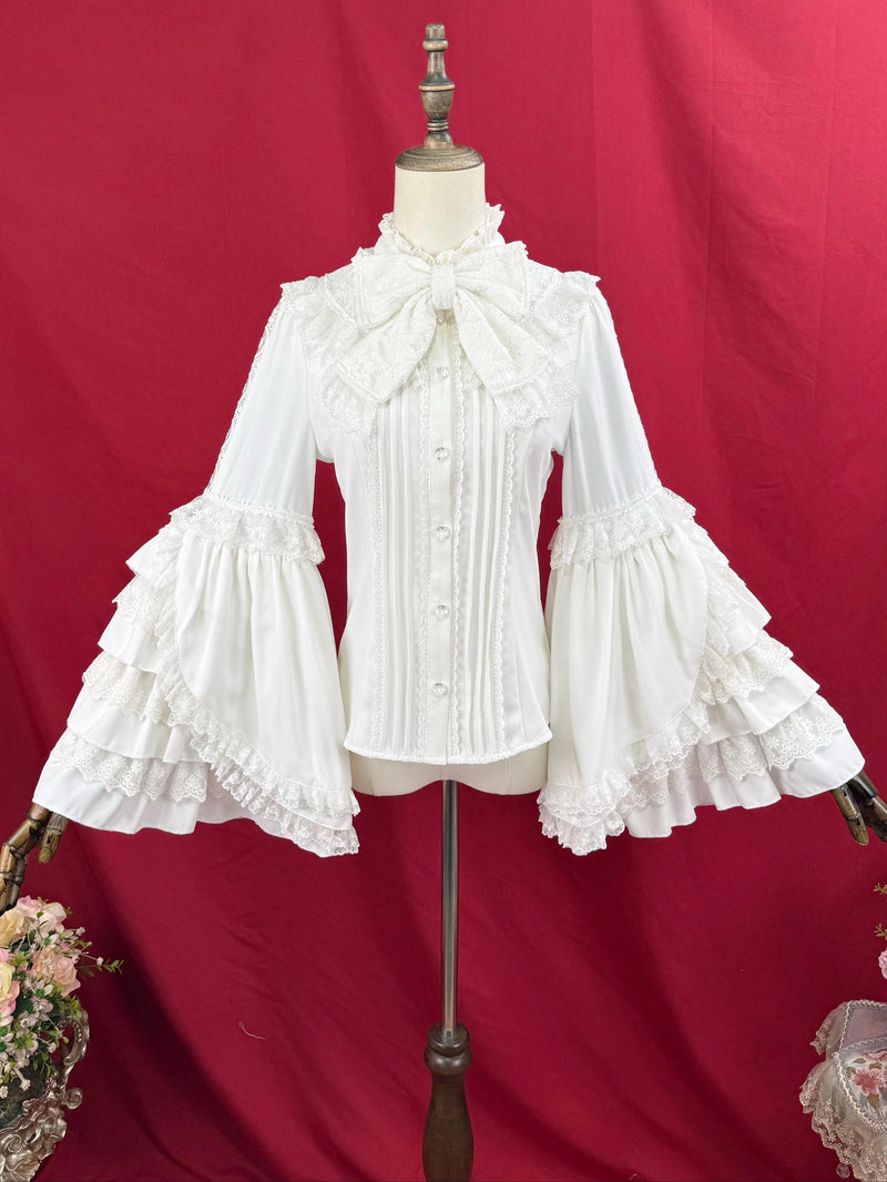 DMFS Lolita - Hime Sleeved Classic Lolita Shirt - Detachable Bow Innerwear