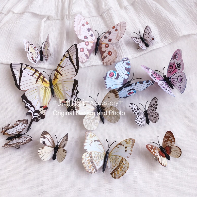 Lolita Hair Accessories 12 Realistic Butterfly Hair Clips Xiaohongshu Hanfu Accessories Fairy Set