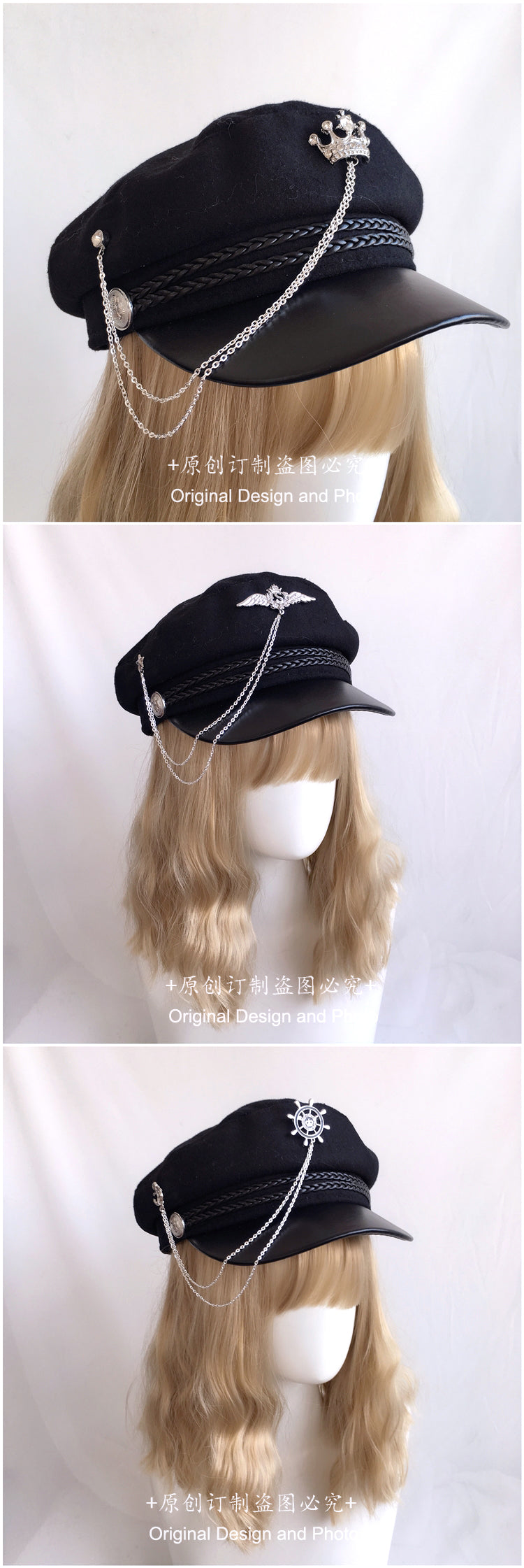 Army Lo Tassel Military Hat Gothic Style Military Hat Handmade Design Lolita Military Hat Lolita Accessories - Lolita Fetch