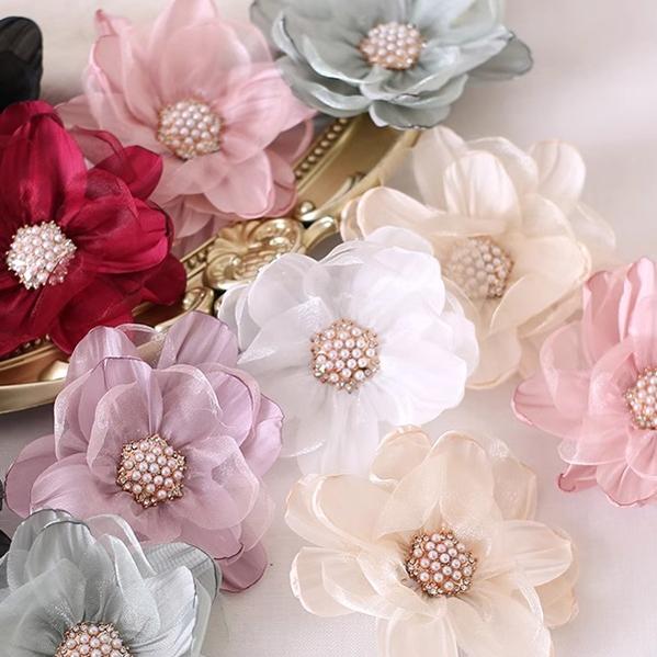 Xiaogui - Elegant Lolita Headdress Organza - Flower Hairpin Headwear