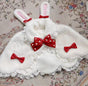 One Size / White cape + red bow