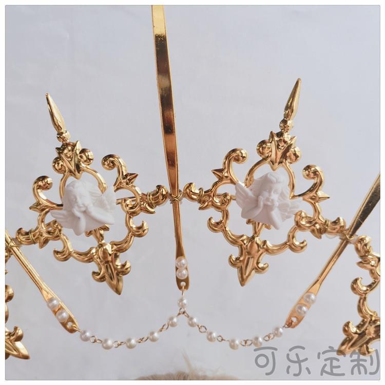Original Handmade Lolita Virgin Mary Apollo Halo Pope Headpiece Lolita Exaggerated Fashion Show Photo Prop