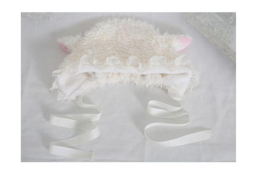 Xiaogui - Kawaii Lolita Earflap Hat Winter - Lolita Earflap Hat Sheep Ear Headwear