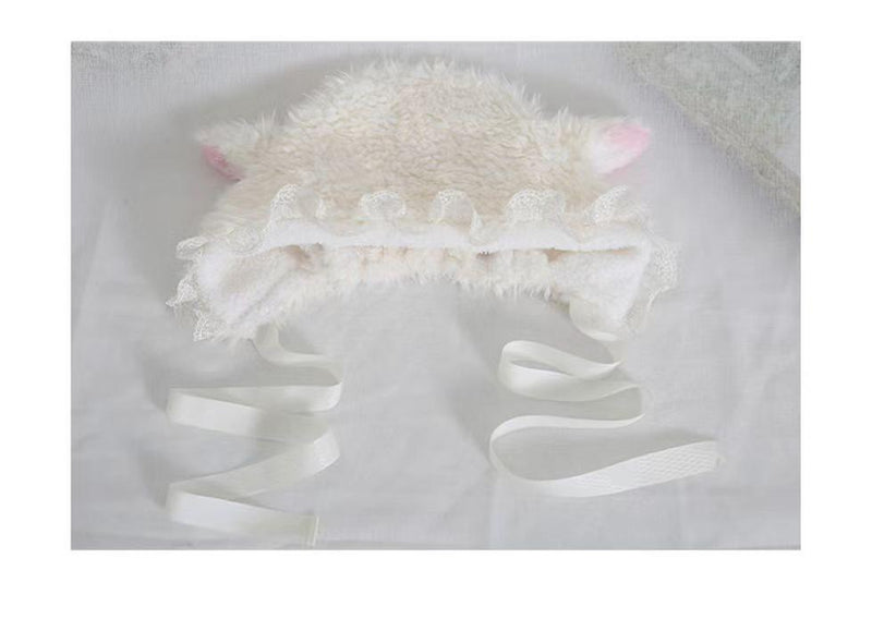 Xiaogui - Kawaii Lolita Earflap Hat Winter - Lolita Earflap Hat Sheep Ear Headwear