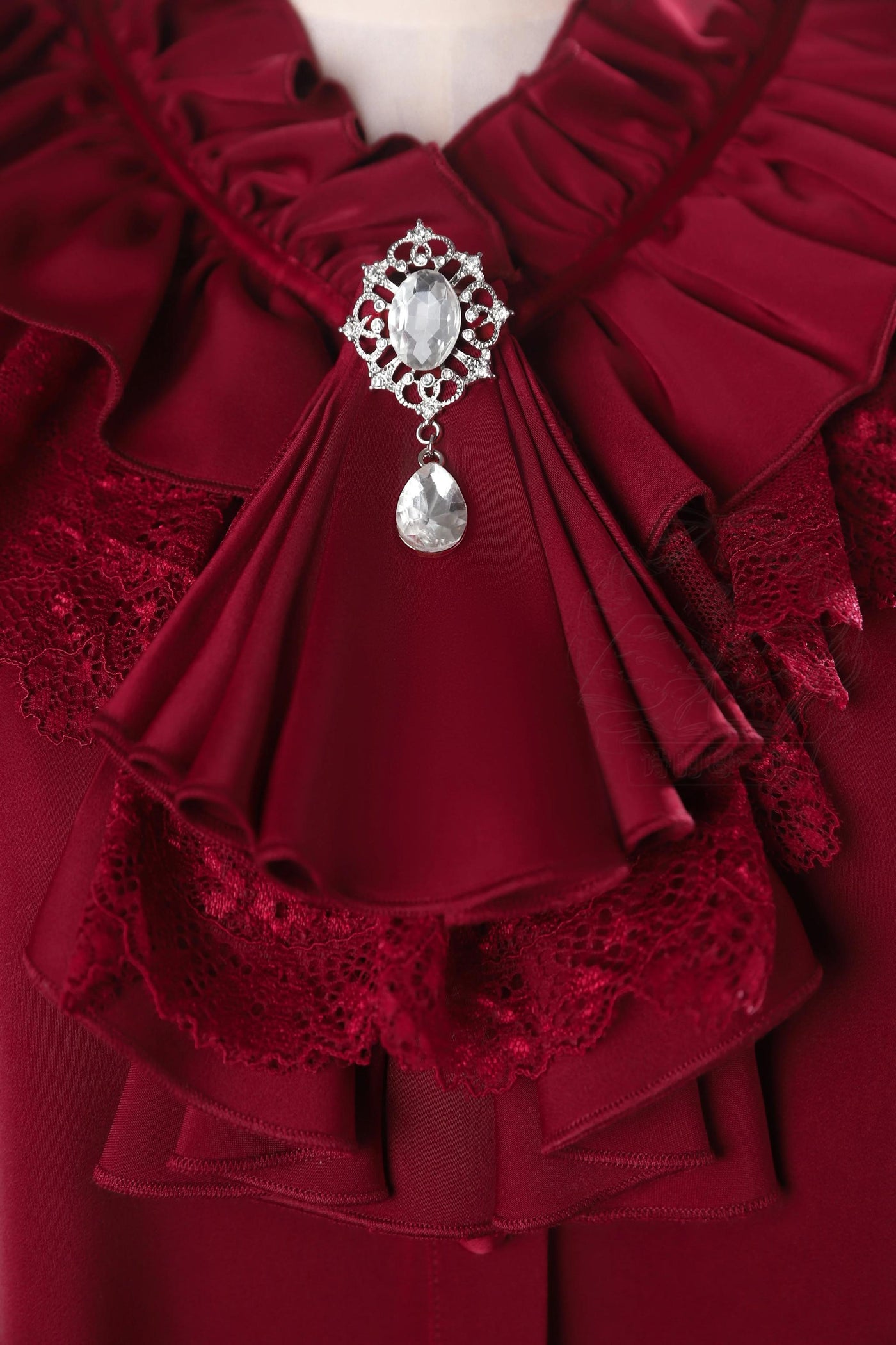 Night & Day Sonata - Ouji Lolita Princess Sleeve Shirt & Pants Suit Red Jabot Only (one size) S