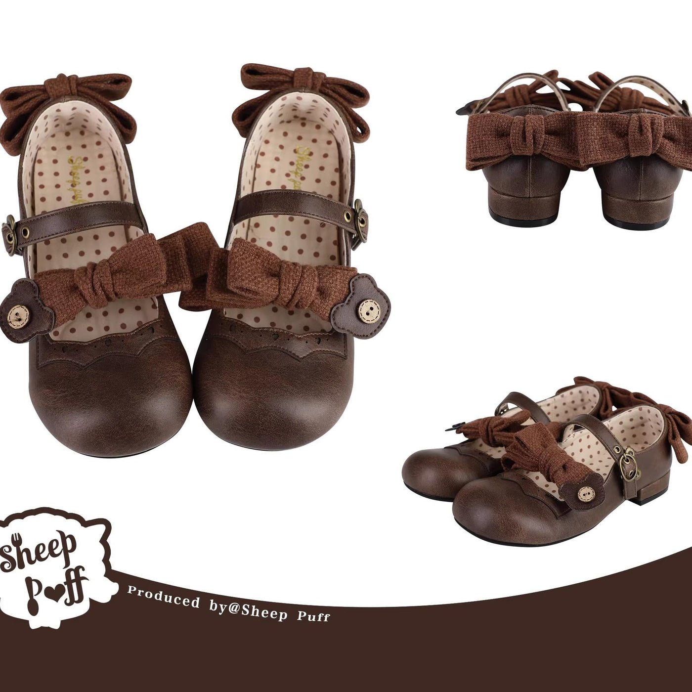 sheeppuff - Bear Room 1.0 - Bow Lolita Shoes with Bear Buckle - option image