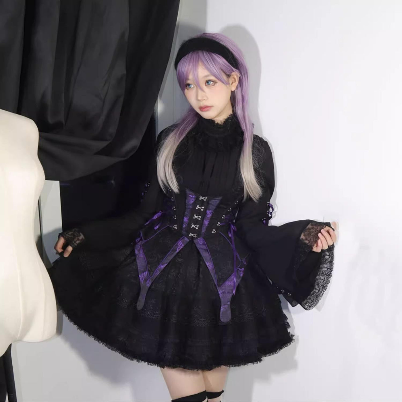 MILU ORIG - Herbarium - Gothic Lolita Skirt Set with Butterfly-Print Vest - product detail 11
