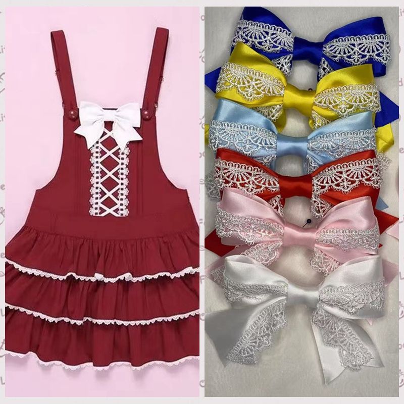 Handmade - Showa Cake Lace Bow - Hair Clip or Brooch