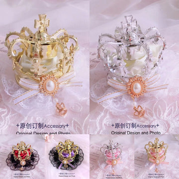 Original Girl Crown Lolita Headwear for Singing, Daily Wear, Princess, Queen Coronation, Lolita Wedding Accessories, Small Items