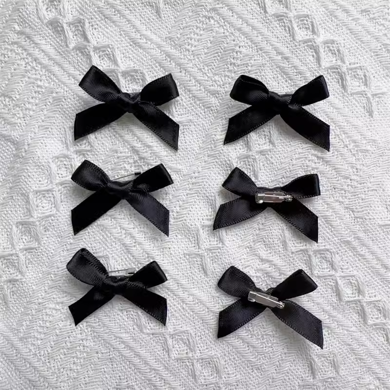 Handmade - Mini 3.5 cm Ribbon Bow - Brooch Set - detail view 8