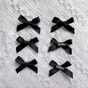 Black Mini Bow (Angled) 6 Brooches 3.5cm