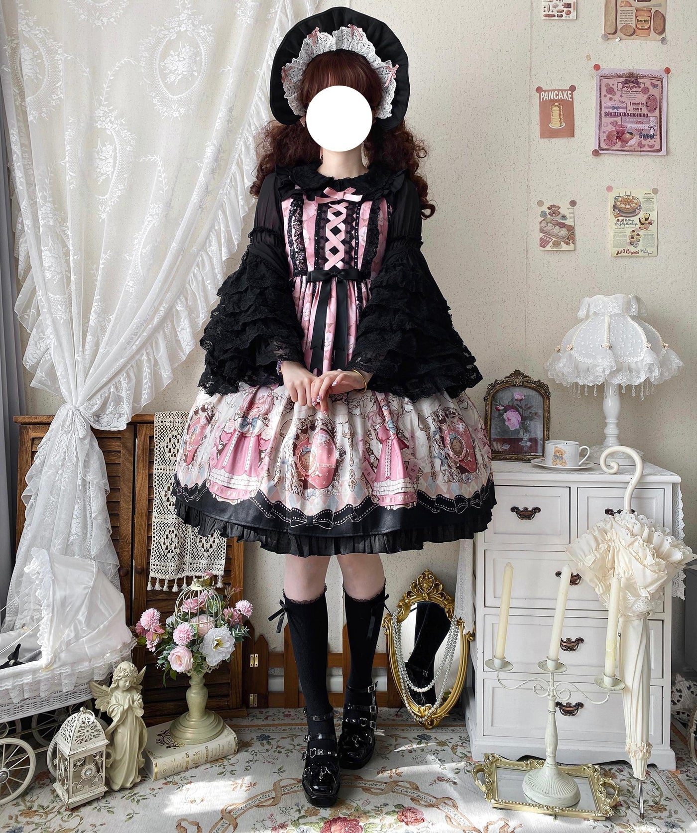 Qianmu - Granulated Sugar - Doll-like Sweet Lolita Lace Blouse, Hime Sleeve