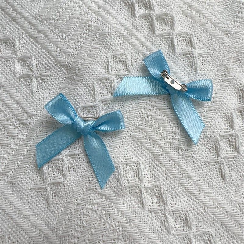 Handmade - Mini 3.5 cm Ribbon Bow - Brooch Set - detail view 5