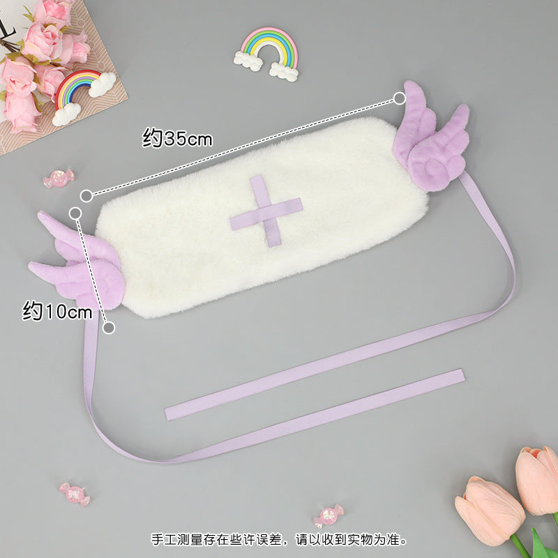 Plush Angel Wings Ears Headwear Comic Exhibition Props Ribbon Headwear Japanese Style Lolita Hairband - Lolita Fetch