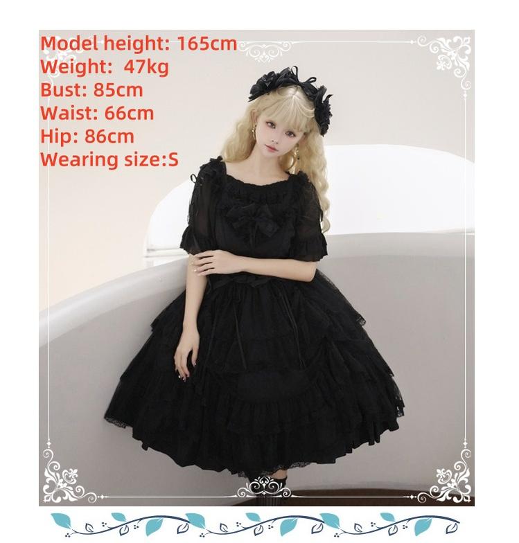 Eieyomi - Iris Love - Gothic Princess Lolita JSK Dress & Elegant Chiffon Top