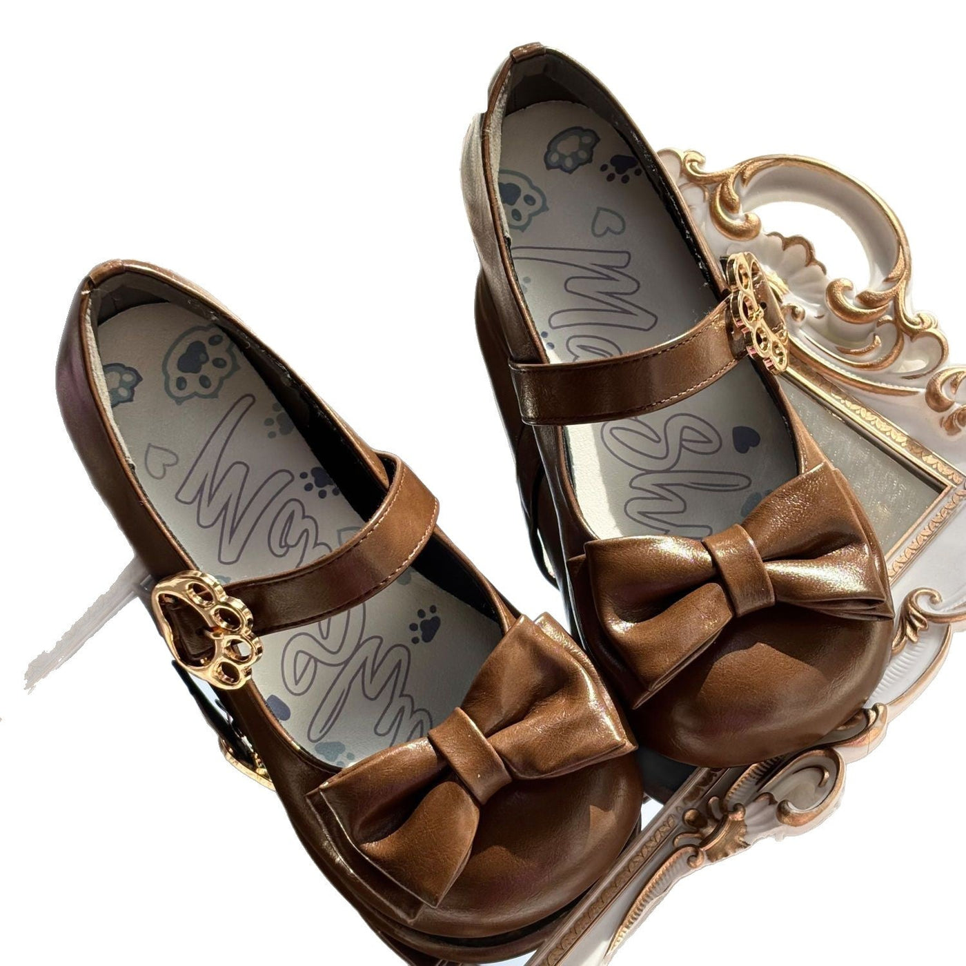 Unbranded - Sweet Bow Round-Toe Lolita Shoes - Low-heel bow-accented
