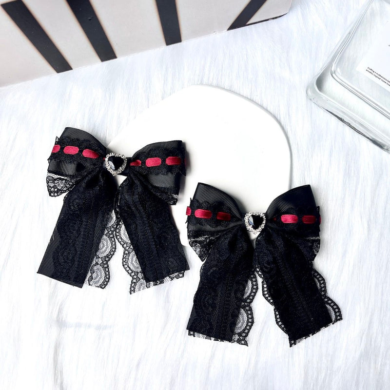 Handmade - Braided Lace Bow - Brooch or Hair Clip - detail view 12