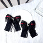 Braided Bow Brooch (Red & Black 2-Piece Set)