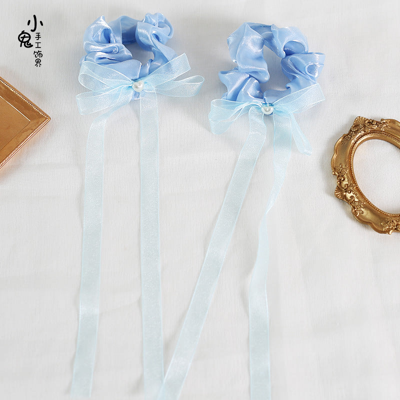 Double Ponytail Lolita Hair Tie Chinese Style Ribbon Bun National Style Girl Bun Hair Accessory Mermaid Princess Hair Tie - Lolita Fetch