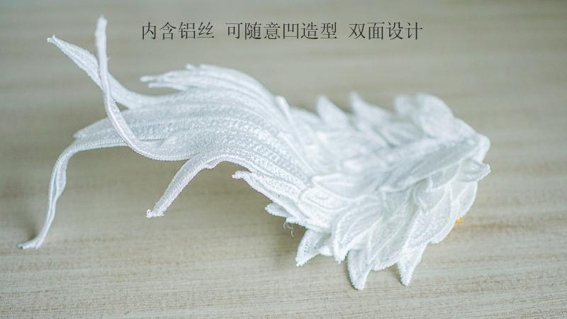 Original Design Angel Wings Lolita Feather Black and White Two-tone Embroidered Hair Clip Styling - Lolita Fetch