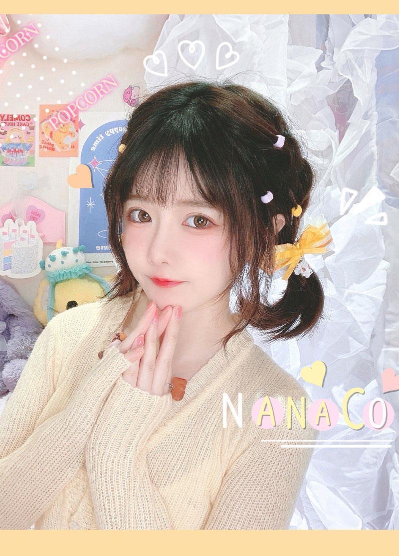 Handmade - Popcorn Edge Lolita Hair Clip - Yellow one-piece hair clip