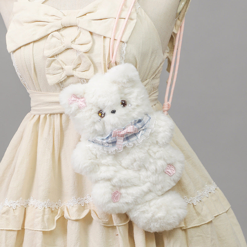 Plush Cat Cute Crossbody Bag Anime Girl Heart Small Bag Comic Exhibition Y2K Japanese Lolita Doll Bag