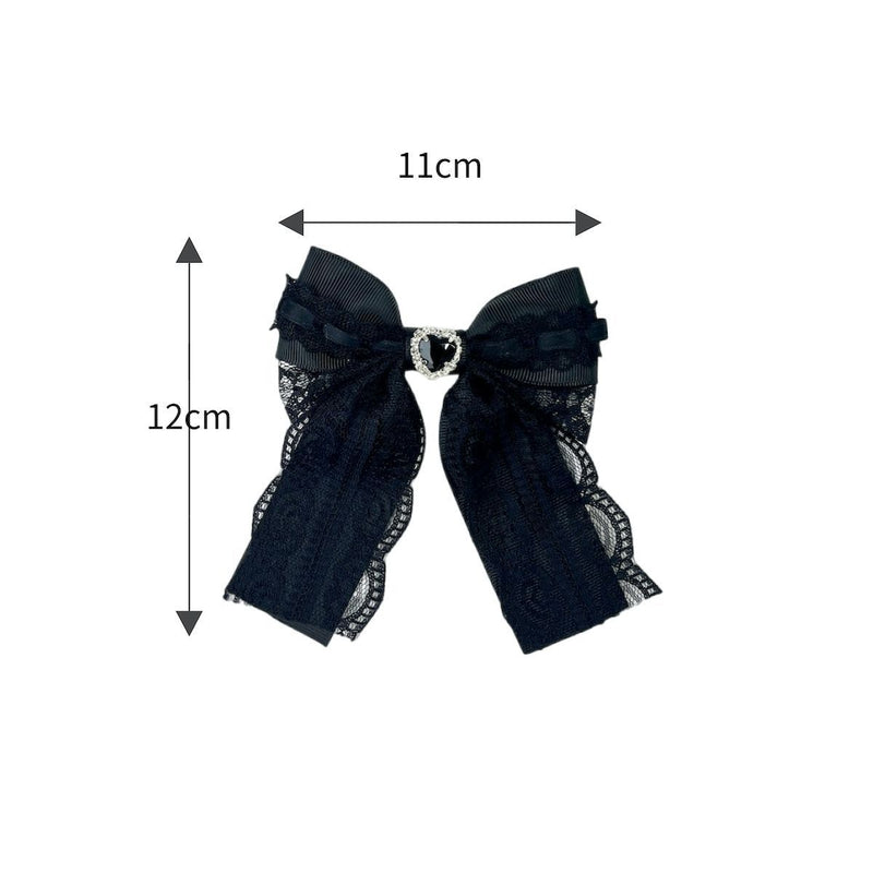 Handmade - Braided Lace Bow - Brooch or Hair Clip - detail view 4