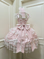 Pink jsk Suspender Skirt+Bow on the back / S
