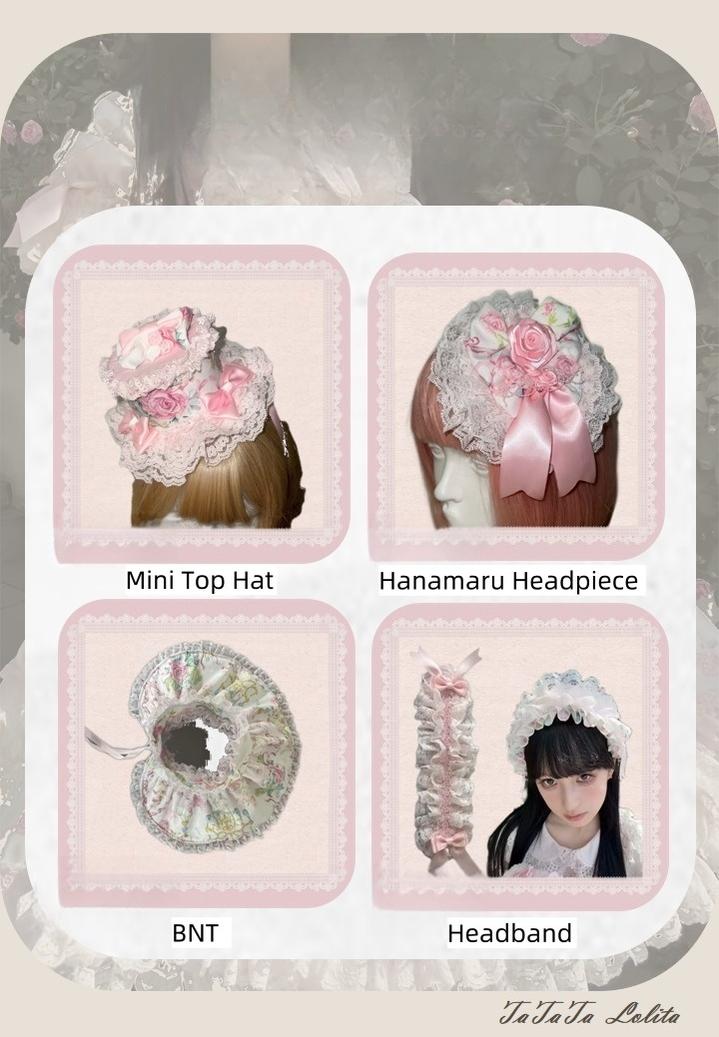 Spring 2025 - Floral Old School Lolita JSK Dress, Lace Trims 42950:758943
