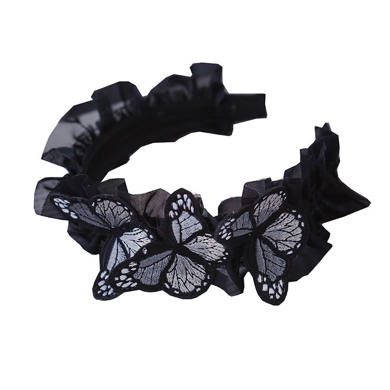 Original Handmade Lace Butterfly Headband - Dark Gothic Lolita Hair Accessory | Photography Prop
