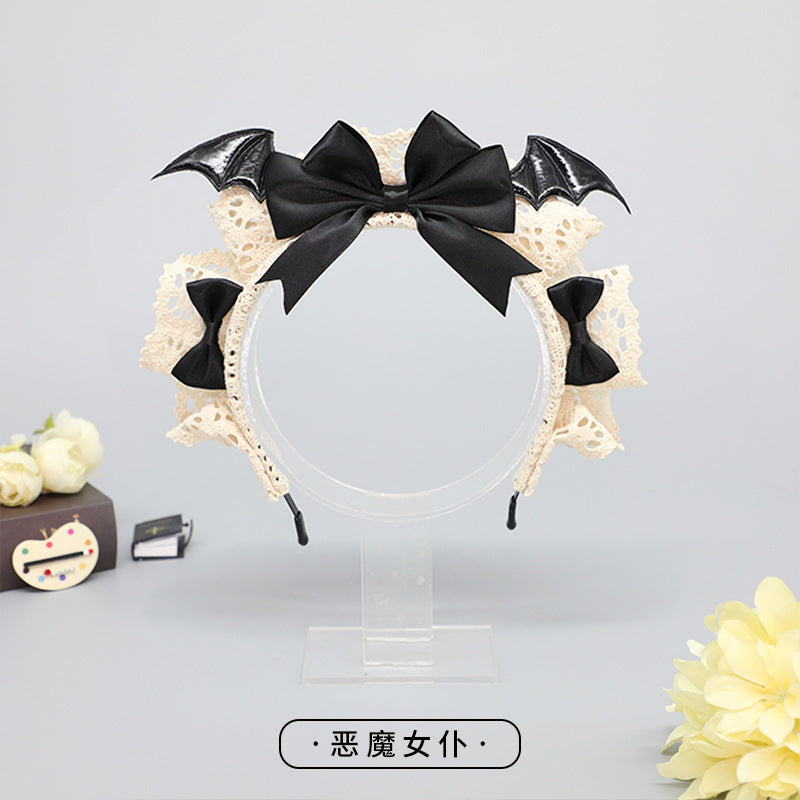 Cute Lolita Gothic Headband - Maid Demon Halloween Comic Con Hair Accessories