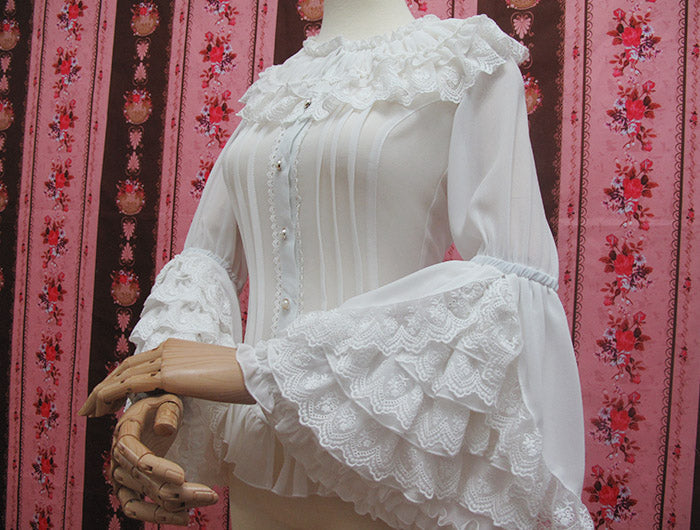 Yilia - Retro Princess Long Sleeve Lolita - Blouse Innerwear