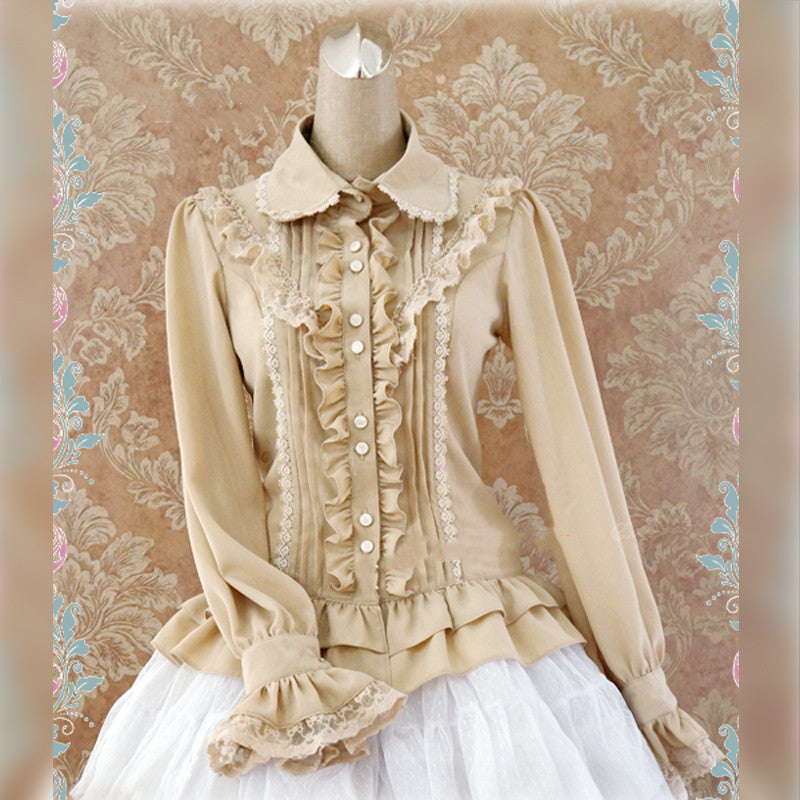 Strawberry Witch - Elegant Lace-Up Back Lolita Blouse - Innerwear