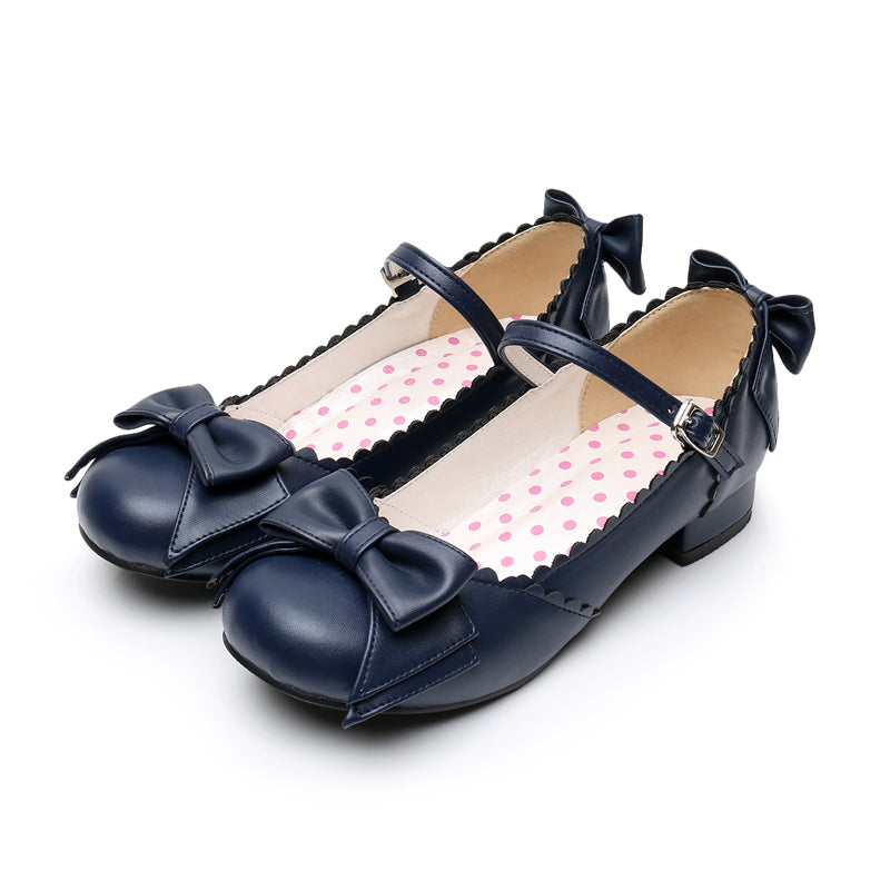 Sosic - Round Toe Lolita Shoes Sweet Bow - Design Size 33-41 Shoes