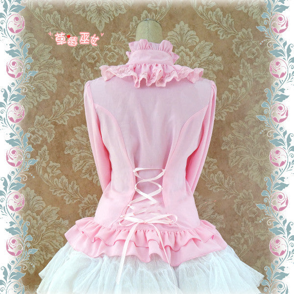 Strawberry Witch - Stand Coallr Silk Retro Lolita - Blouse Innerwear