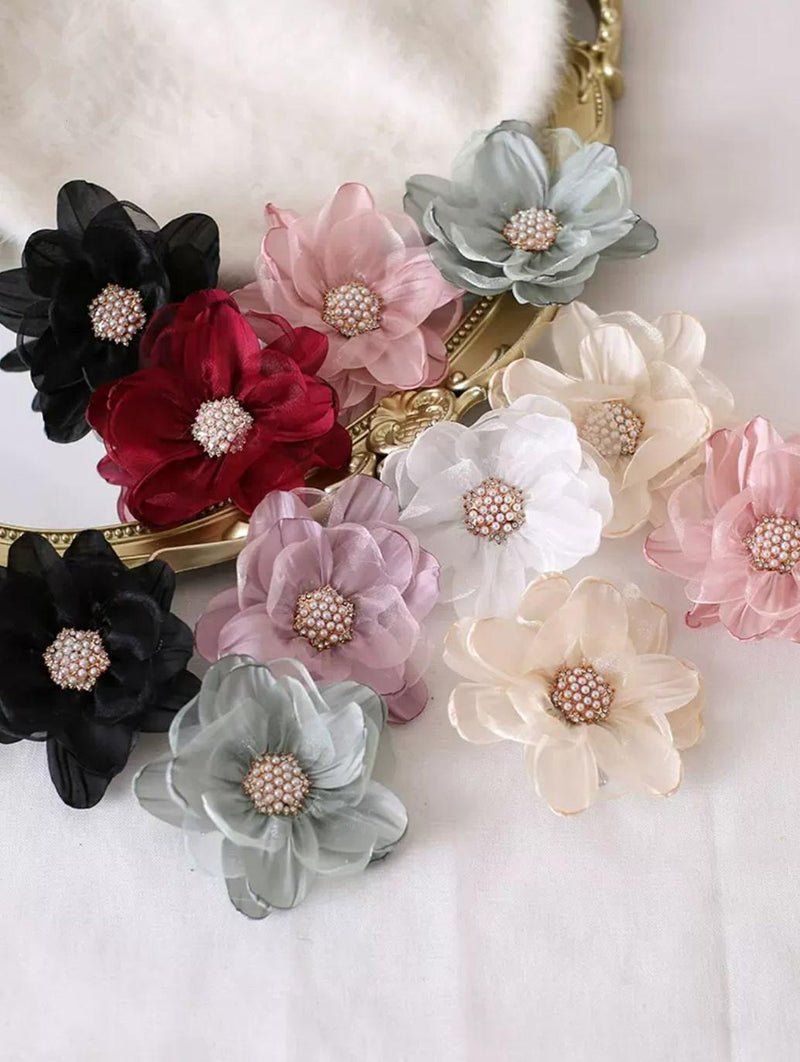 Xiaogui - Elegant Lolita Headdress Organza - Flower Hairpin Headwear